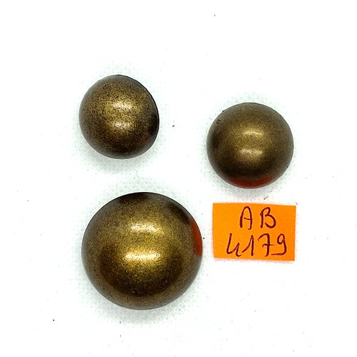 3 boutons en métal bronze - 28mm et 20mm - ab4179