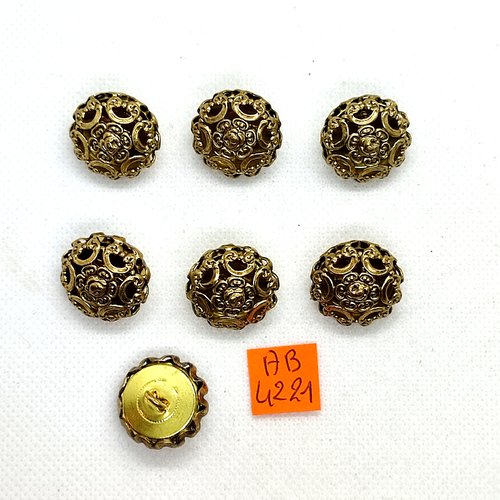 7 boutons en métal doré - 20mm - ab4221
