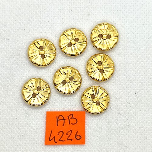 7 boutons en métal doré - 13mm - ab4226