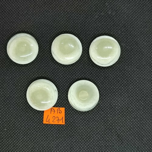 5 boutons en résine ivoire - 23mm - ab4271