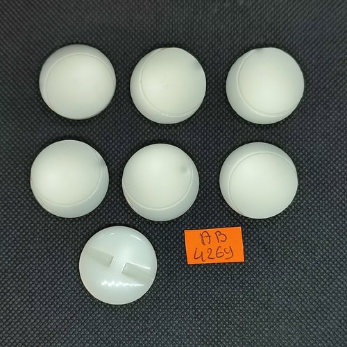 7 boutons en résine ivoire - 28mm - ab4269