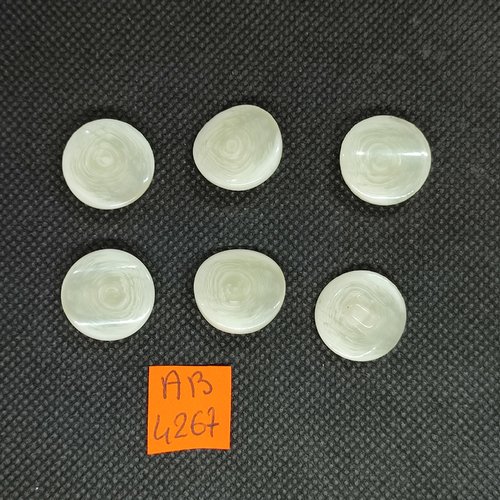 6 boutons en résine ivoire - 18mm - ab4267