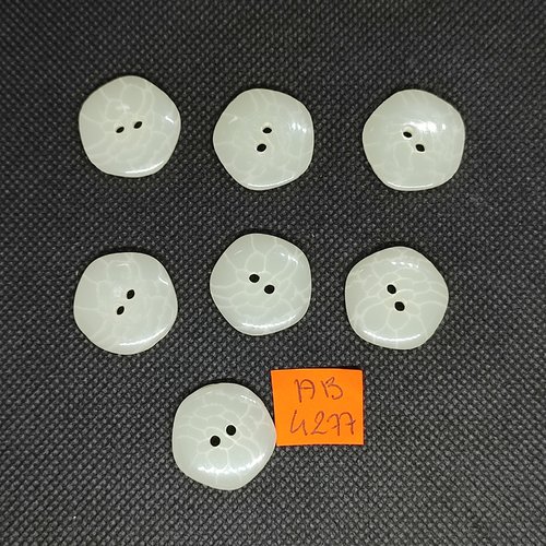 7 boutons en résine ivoire - 21mm - ab4277
