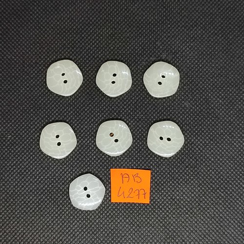7 boutons en résine ivoire - 18mm - ab4277