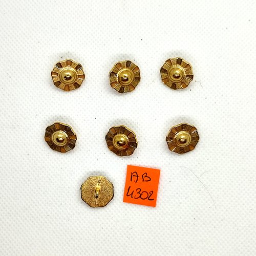 7 boutons en métal doré - 15mm - ab4302