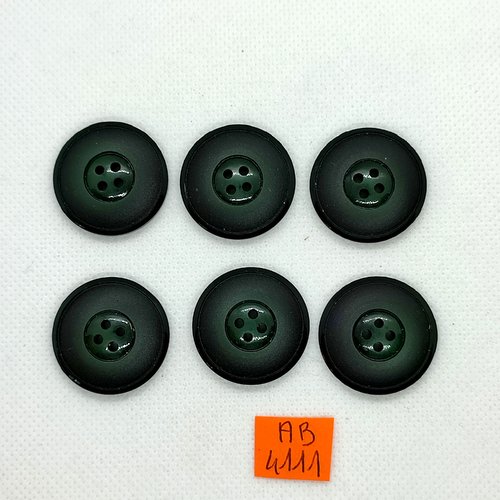 6 boutons en résine vert foncé - 26mm - ab4111