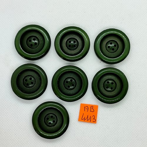7 boutons en résine vert sapin - 31mm - ab4113