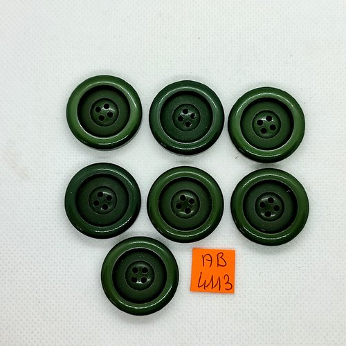 7 boutons en résine vert sapin - 27mm - ab4113