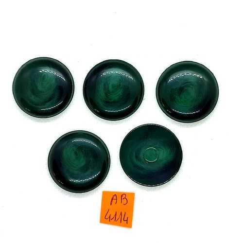 5 boutons en résine vert foncé - 30mm - ab4114