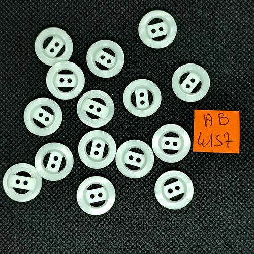 15 boutons en résine blanc - 15mm - ab4157