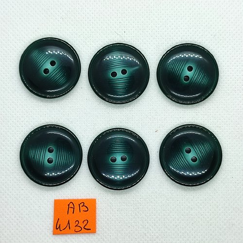 6 boutons en résine vert - 27mm - ab4132