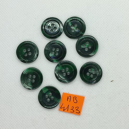 9 boutons en résine vert dégradé - 18mm - ab4133