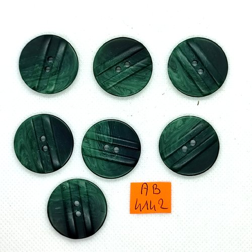 7 boutons en résine vert - 27mm - ab4142