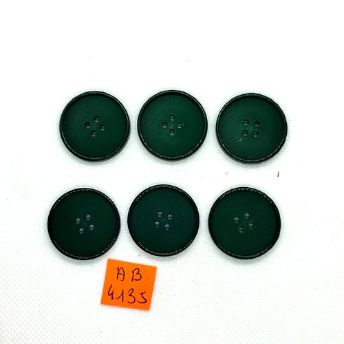 6 boutons en résine vert - 27mm - ab4135