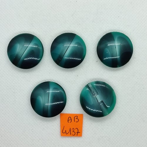 5 boutons en résine vert dégradé - 25mm - ab4137