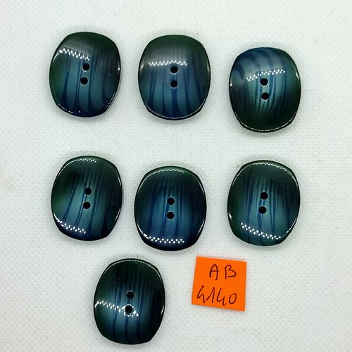 7 boutons en résine vert - 28x24mm - ab4140