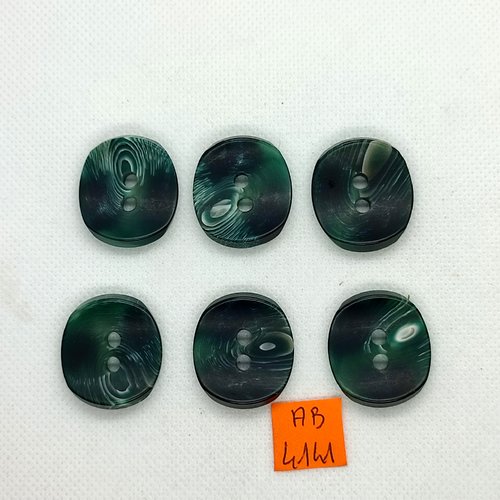 6 boutons en résine vert - 24x26mm - ab4141