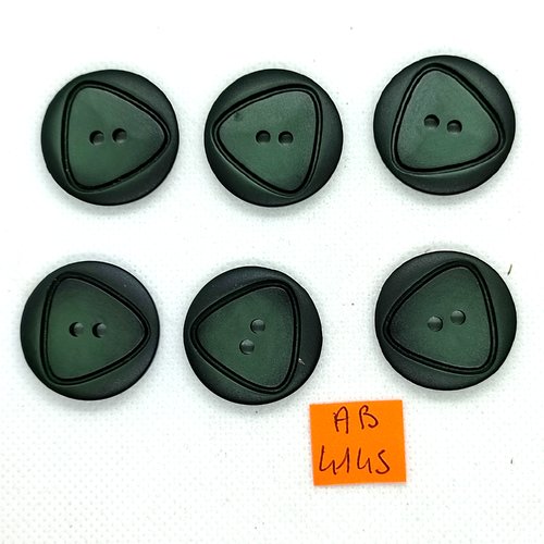 6 boutons en résine vert foncé - 27mm - ab4145