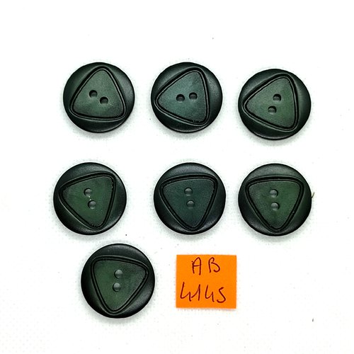 7 boutons en résine vert foncé - 21mm - ab4145