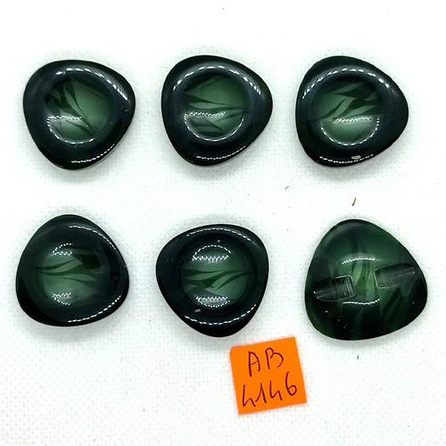 6 boutons en résine vert - 28mm - ab4146