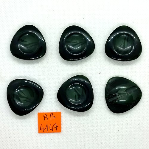 6 boutons en résine vert - 28mm - ab4147