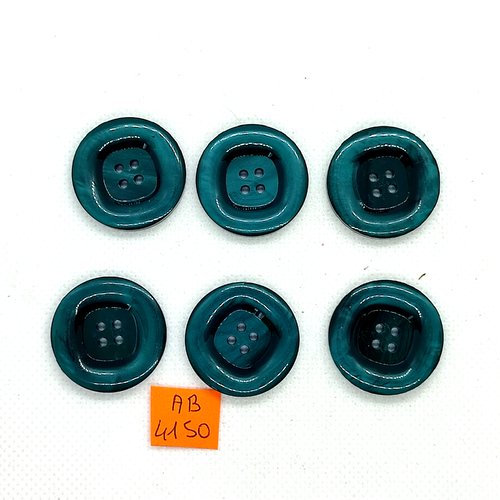 6 boutons en résine vert - 26mm - ab4150