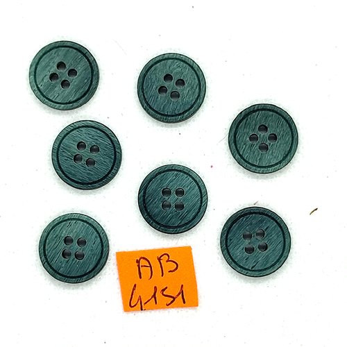 7 boutons en résine vert - 15mm - ab4151