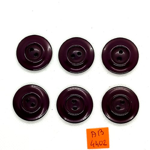 6 boutons en résine bordeaux foncé - 27mm - ab4402