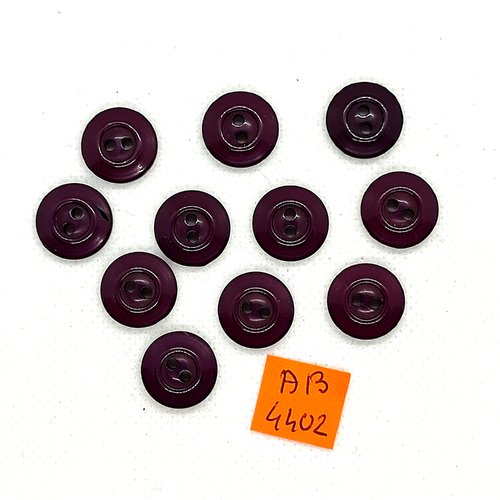 11 boutons en résine bordeaux foncé - 14mm - ab4402