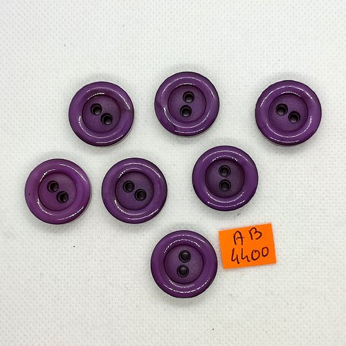 7 boutons en résine violet - 21mm - ab4400