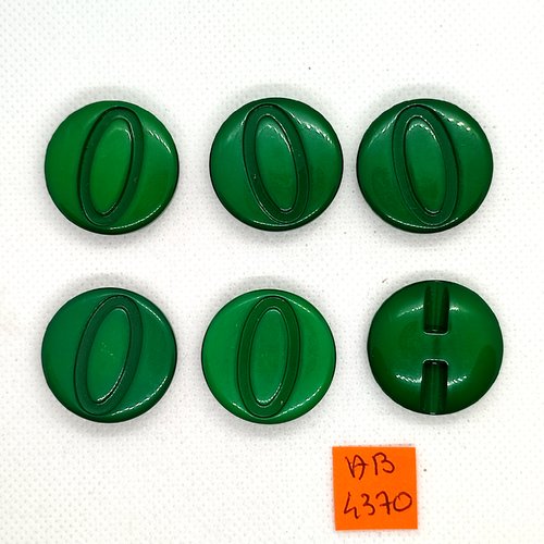 6 boutons en résine vert - 27mm - ab4370