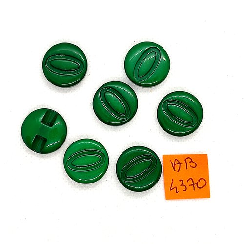 7 boutons en résine vert - 17mm - ab4370