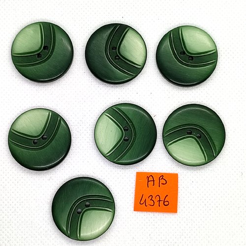 7 boutons en résine vert - 27mm - ab4376