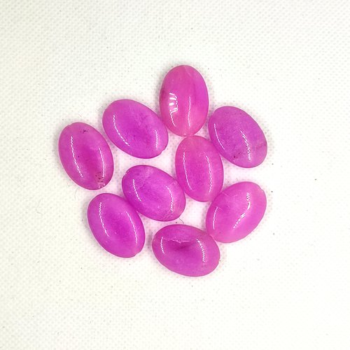 Lot de 8 perles en verre rose - 24x17mm