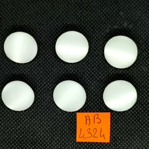 6 boutons en résine blanc cassé - 19mm - ab4324