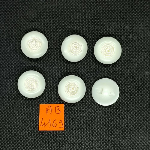 6 boutons en résine blanc cassé - 18mm - ab4169