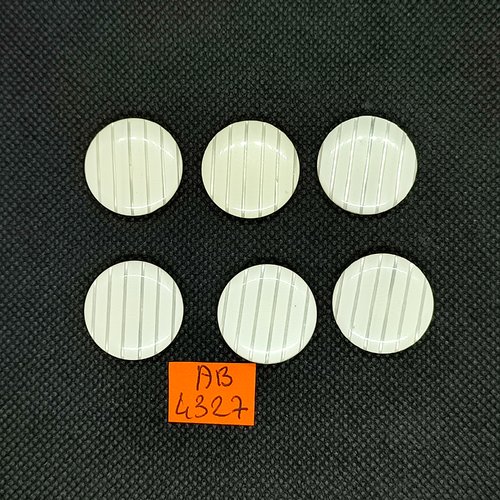 6 boutons en résine ivoire - 22mm - ab4327