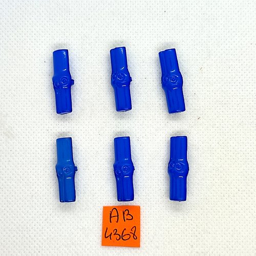 6 boutons brandebourg bleu - 25x10mm - ab4368