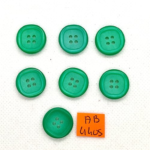 7 boutons en résine vert - 22mm - ab4405