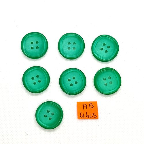 7 boutons en résine vert - 18mm - ab4405