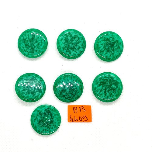 7 boutons en résine vert - 22mm - ab4409