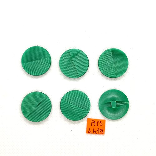 6 boutons en résine vert - 23mm - ab4418