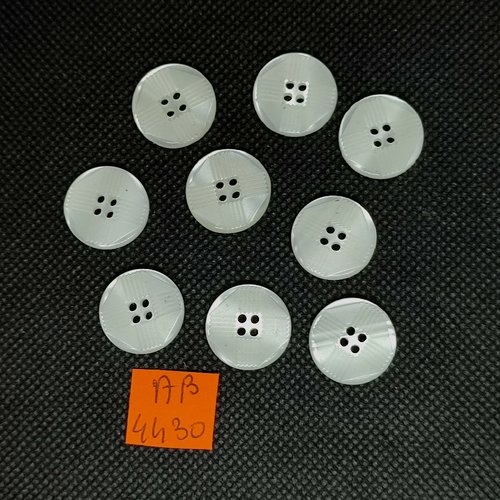 9 boutons en résine ivoire - 18mm - ab4430