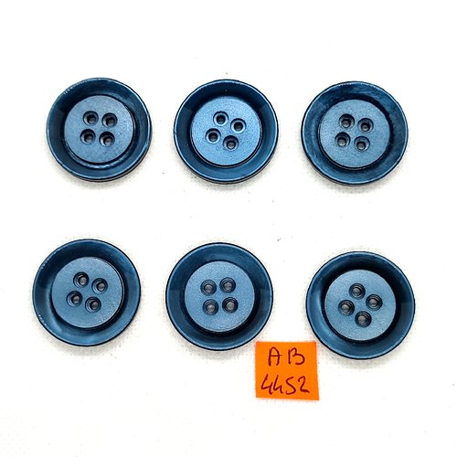 6 boutons en résine bleu/vert - 27mm - ab4452