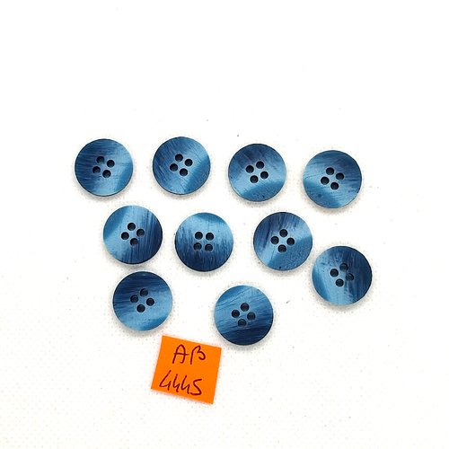 10 boutons en résine bleu dégradé - 15mm - ab4445