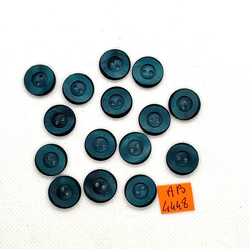 15 boutons en résine vert  - 15mm - ab4448