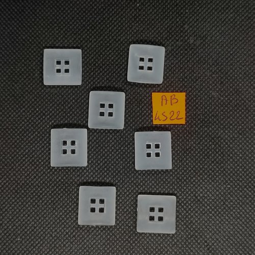 7 boutons en résine transparent - 16x16mm - ab4522
