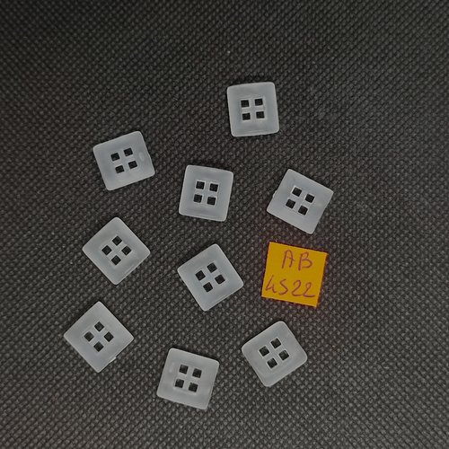 9 boutons en résine transparent - 13x13mm - ab4522