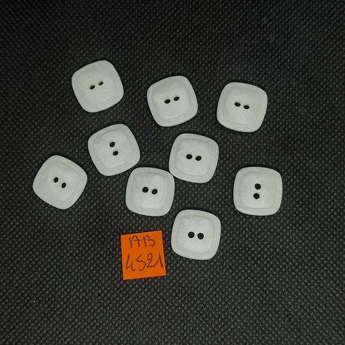 9 boutons en résine ivoire - 16x16mm - ab4521