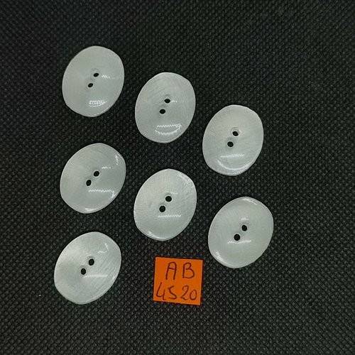 7 boutons en résine ivoire - 18x22mm - ab4520